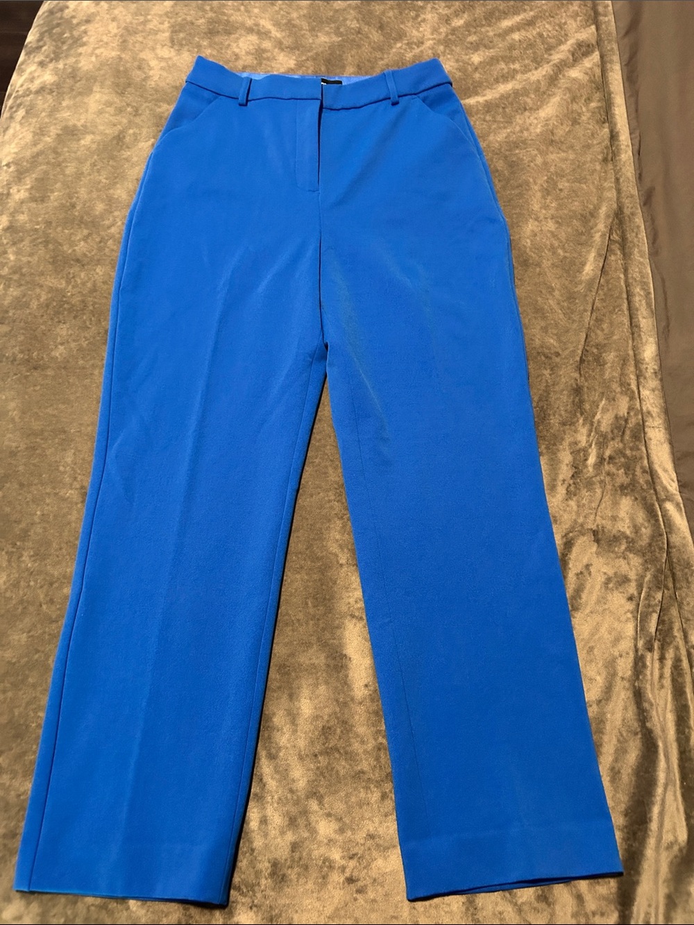 Express High-Rise straight -Leg Trousers in Bright Blue